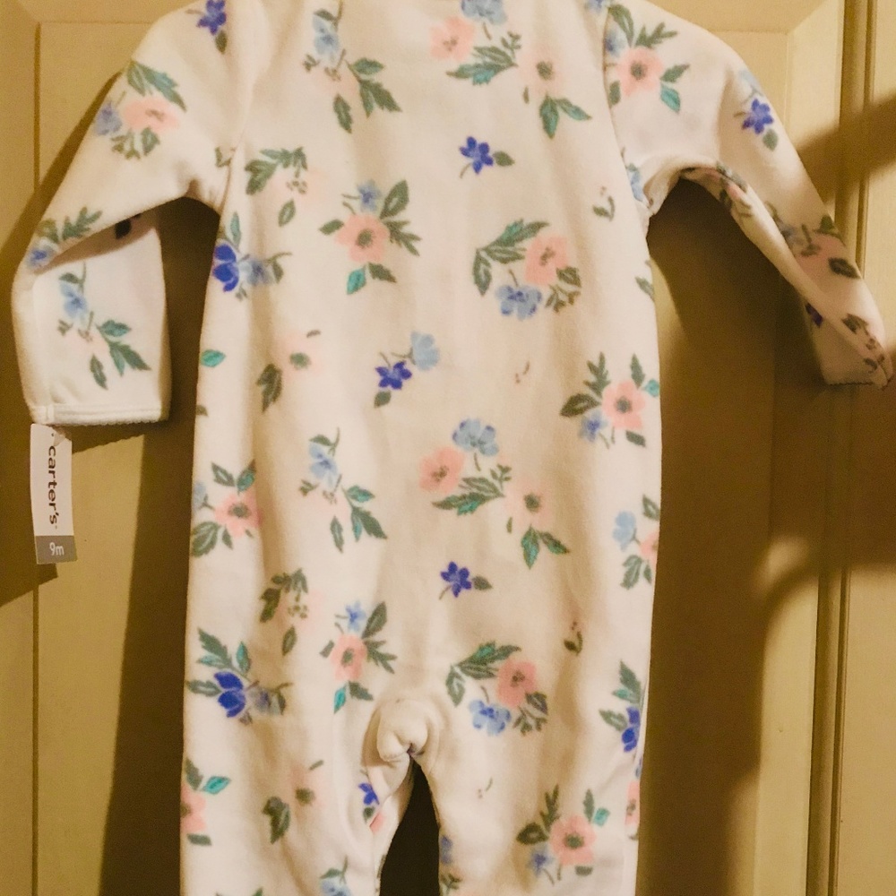 NWT Carter's Floral Footed Fleece Sleep & Play - Picture 3 of 5